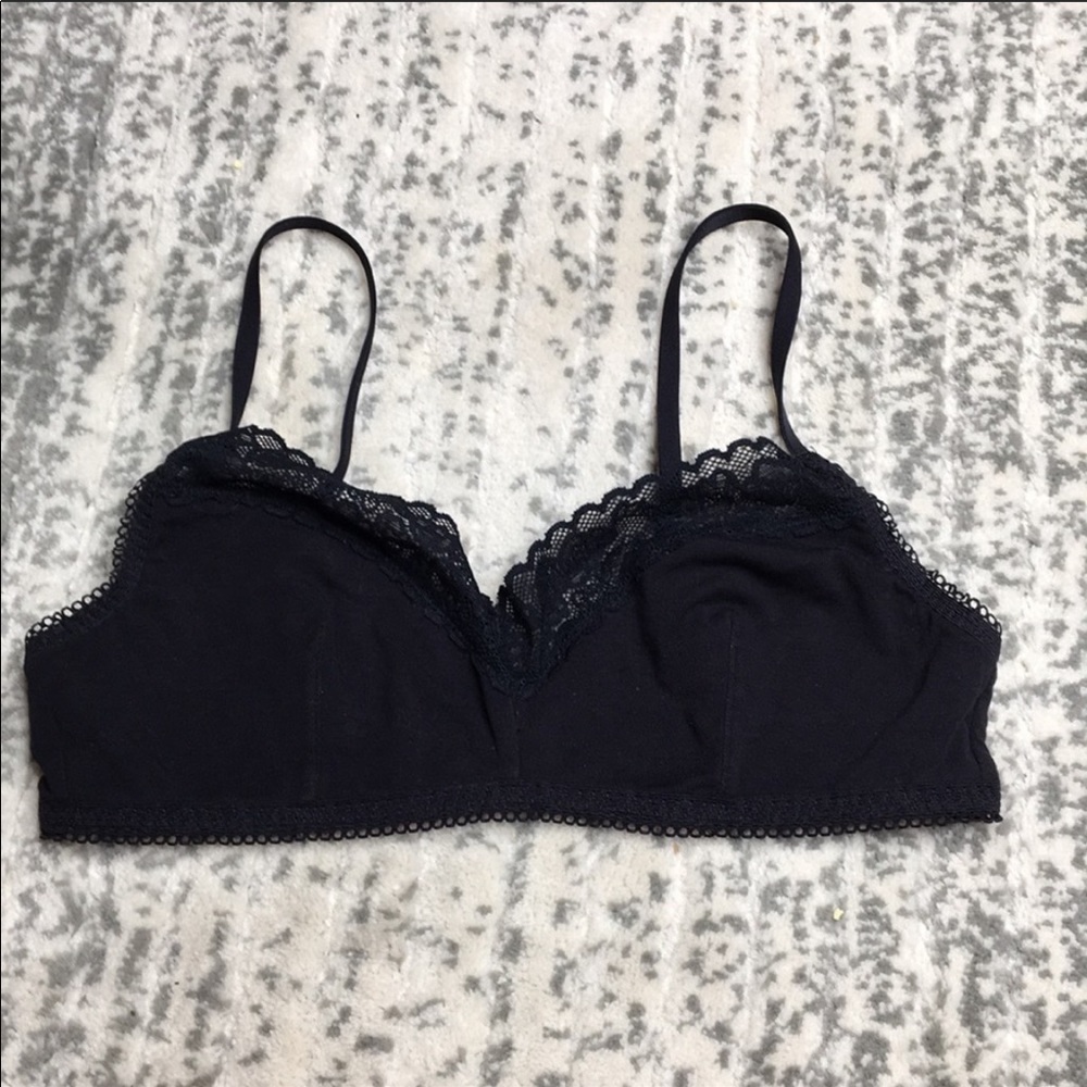 Savage X Fenty Black Lace Eyelet Edged Bralette